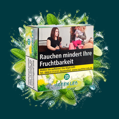 Aqua Mentha Shisha Tabak Green Leo 200g – Minze, Limette, Menthol, Frisch