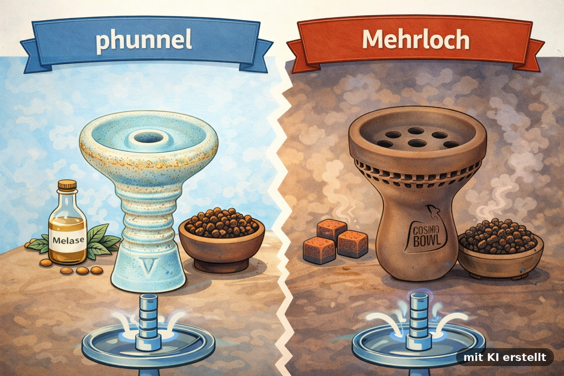 Phunnel vs. Mehrlochkopf – Welcher Shisha Kopf ist besser? – Ratgeber von Smokez