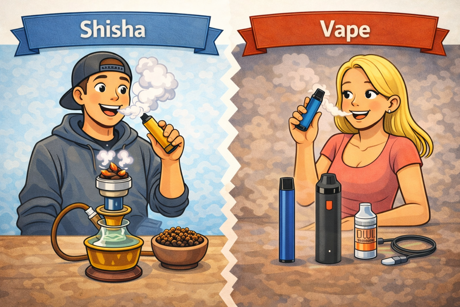 Shisha oder Vape – was sind die wichtigsten Unterschiede?