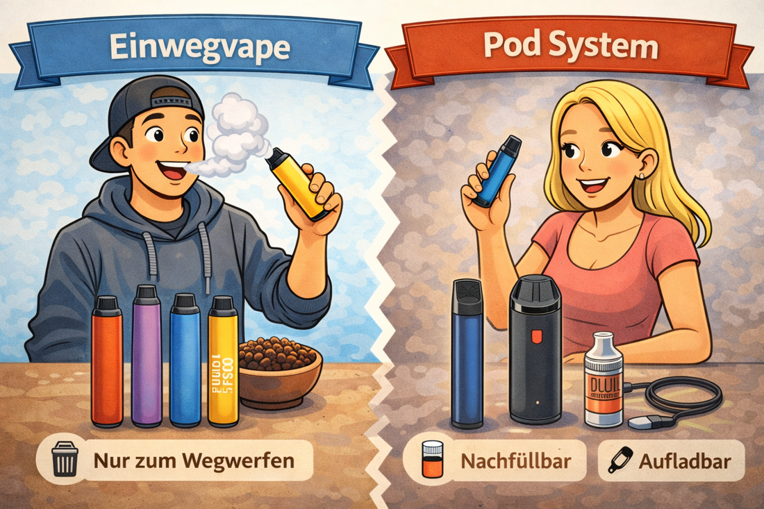 Einweg Vape vs. Pod System – Welche Vape ist die bessere Wahl?