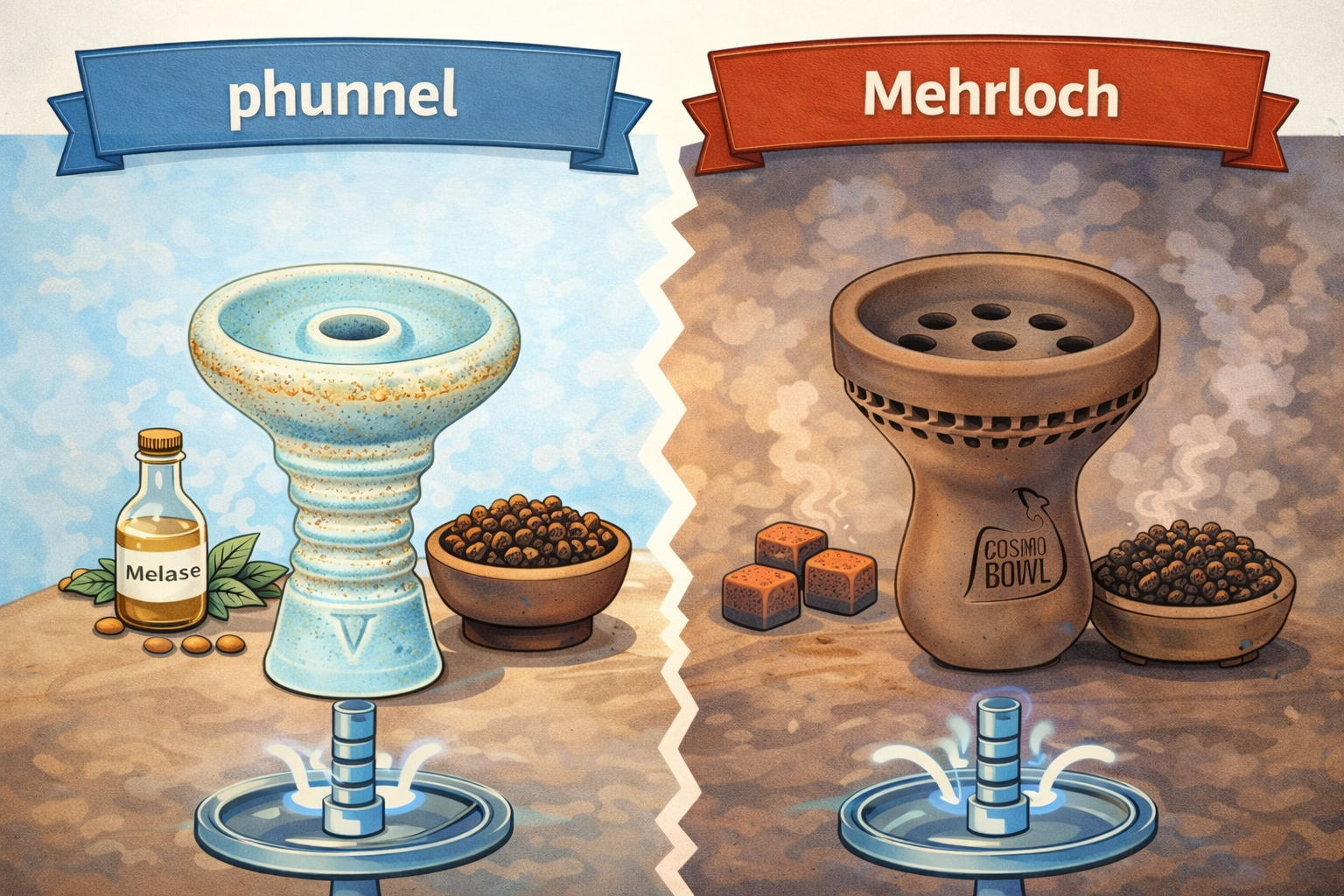 Phunnel vs. Mehrlochkopf – Welcher Shisha Kopf ist besser?