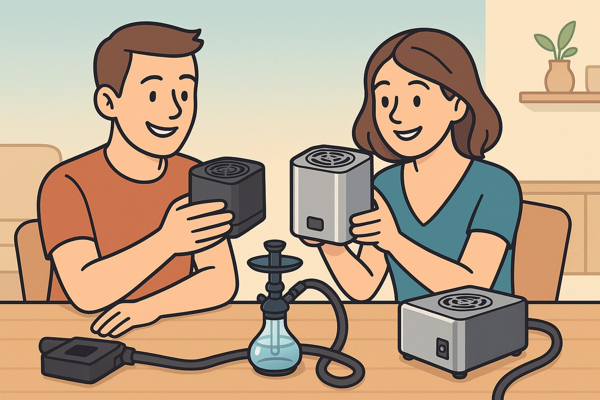 Xkah Pro vs Lite – Zwei Personen vergleichen elektrische Shisha-Köpfe
