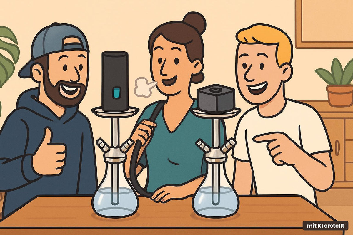 ShishaX Volta und Xkah elektrischer Shisha-Kopf im Vergleich – Illustration bei Smokez