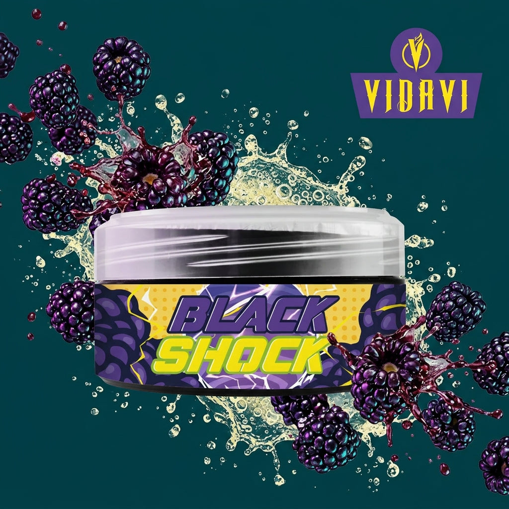 Vidavi Black Shock Tabak 100g – Brombeere & Limonade