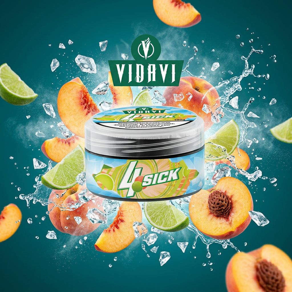 Vidavi 4Sick Tabak 100g – Pfirsich, Limette & Ice