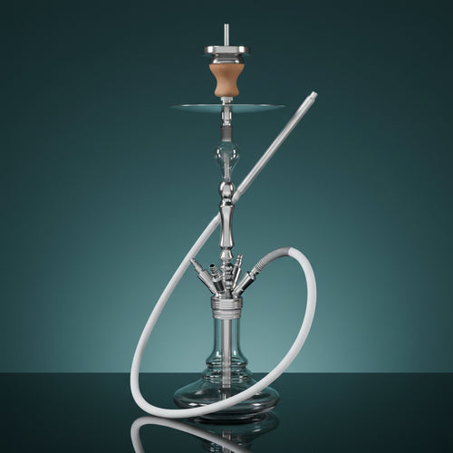 Invi Tesseract Edelstahl Silber Clear Shisha