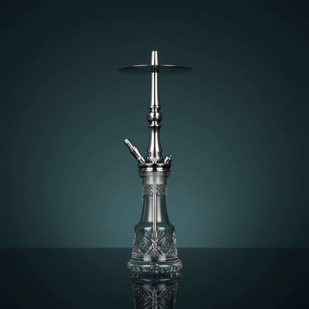 Moze Tradi Shisha Silber M mit Cut Glas Bowl
