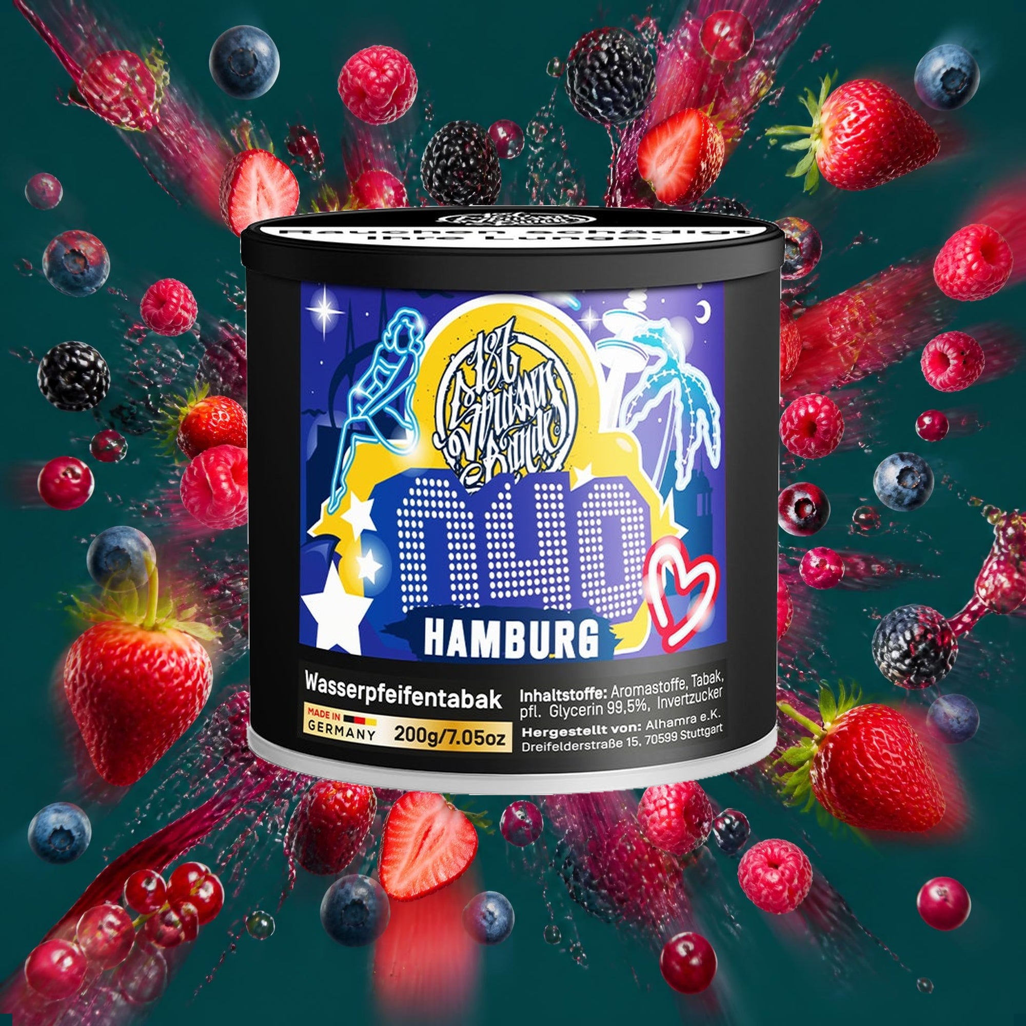 187 Strassenbande Shisha Tabak 040 Hamburg 200g – Blaubeere, Brombeere, Erdbeer, Fruchtig, Himbeere, Johannisbeere