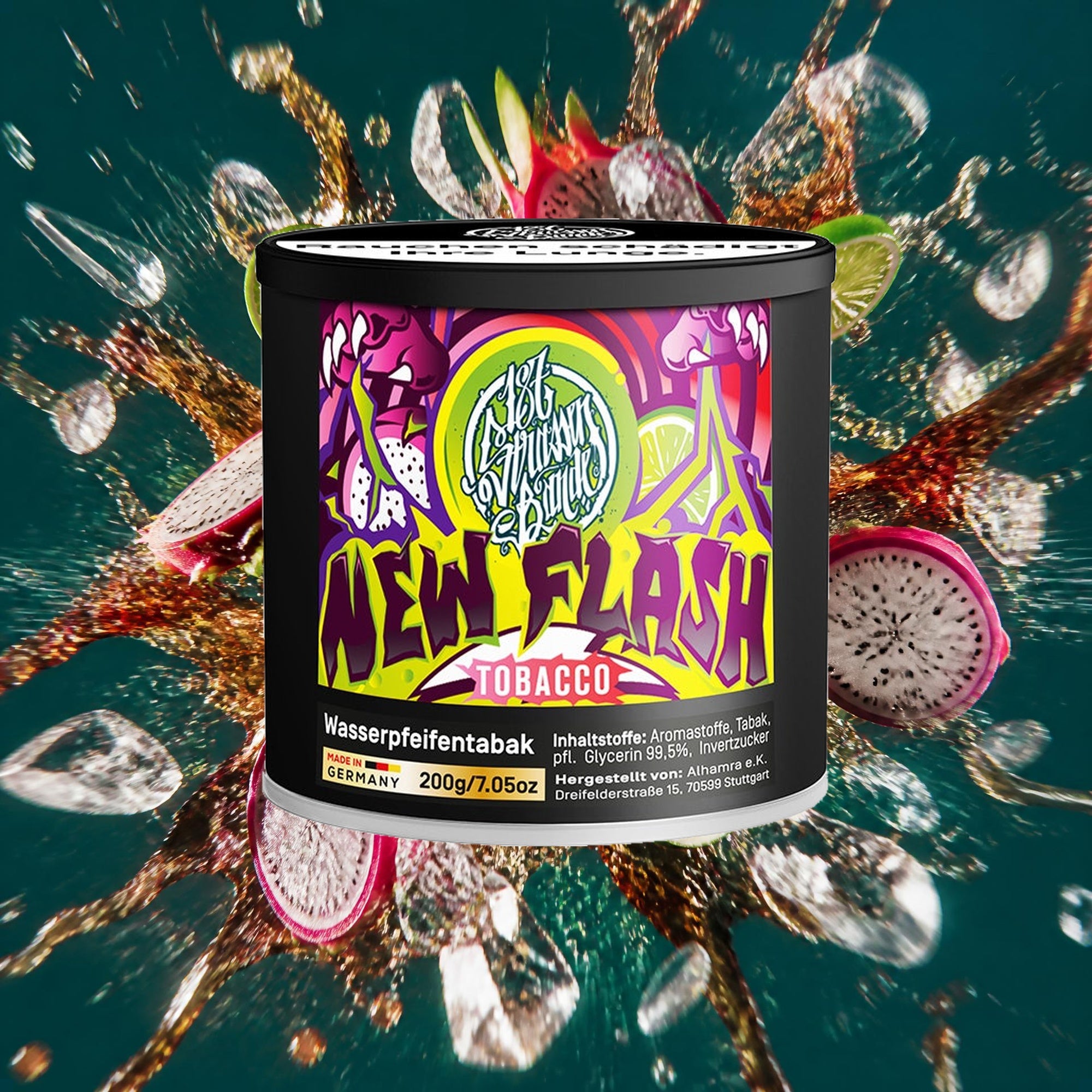 187 Strassenbande Shisha Tabak New Flash 200g – Cola, Drachenfrucht, Exotisch, Frisch, Fruchtig, Limette