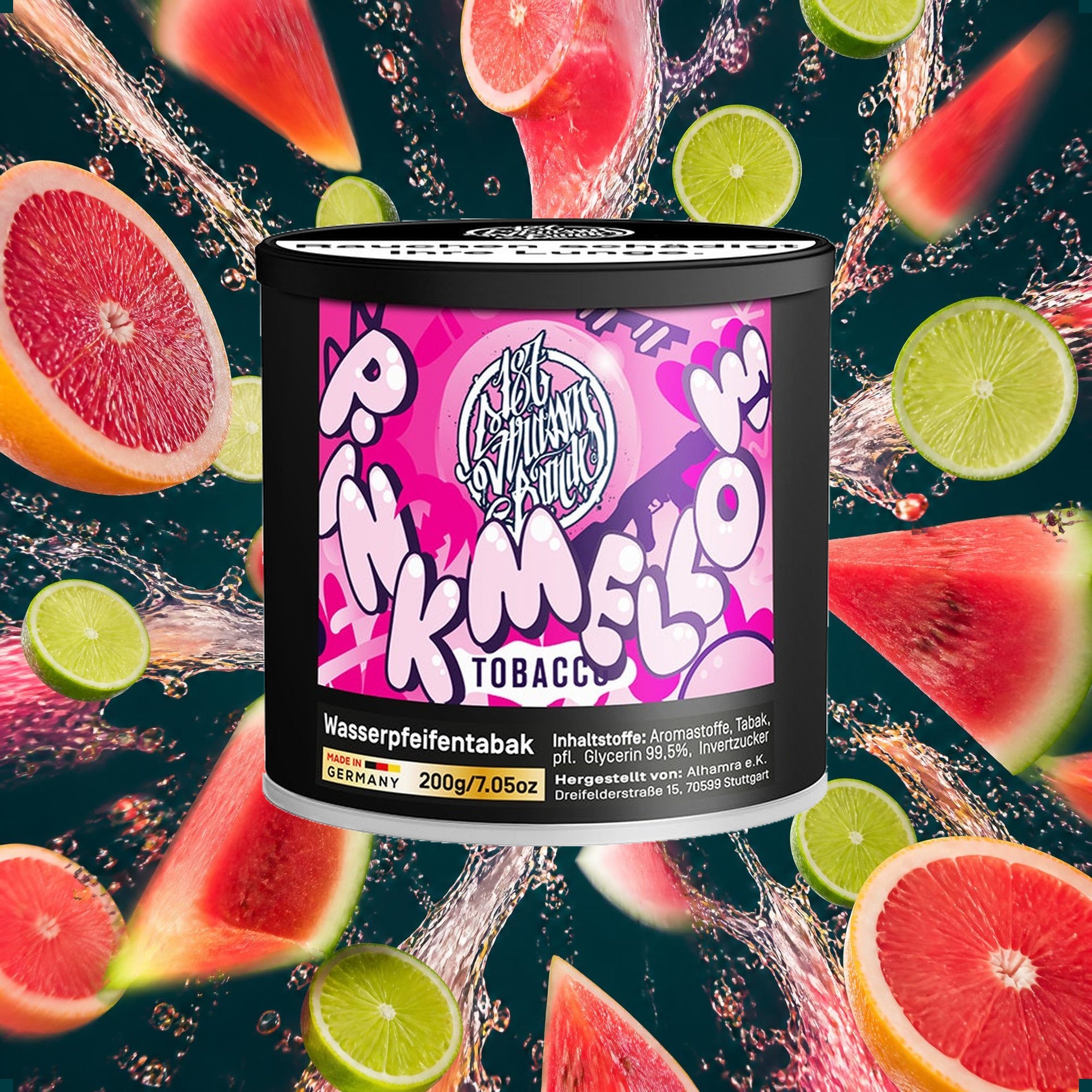 187 Strassenbande Shisha Tabak PinkMellow 200g – Frisch, Fruchtig, Grapefruit, Limette, Wassermelone