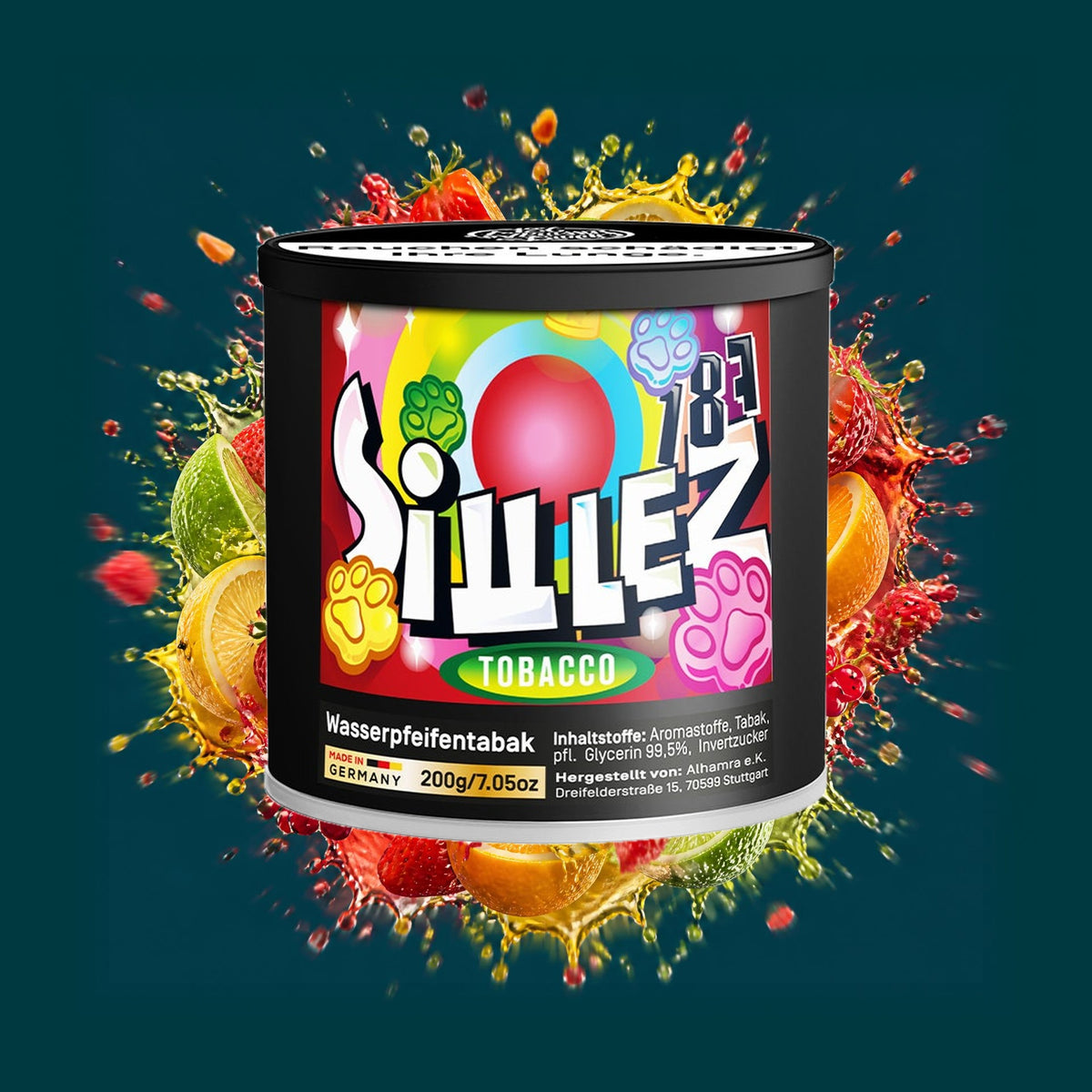 187 Strassenbande Shisha Tabak SIWLEZ 200g – Johannisbeere, Erdbeer, Limette, Zitrone, Orange, Fruchtig