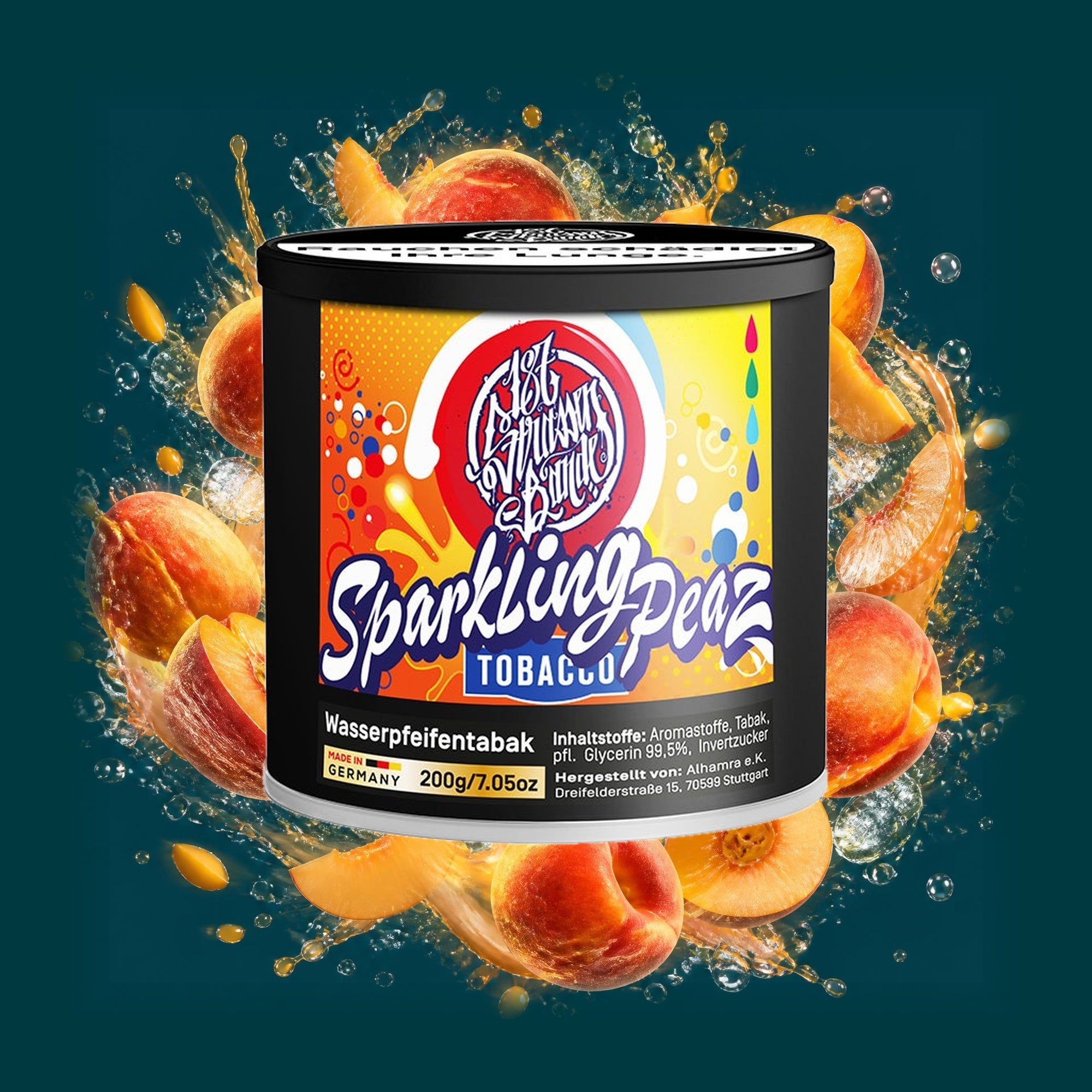 187 Strassenbande Shisha Tabak Sparkling Peaz 200g – Frisch, Fruchtig, Pfirsich
