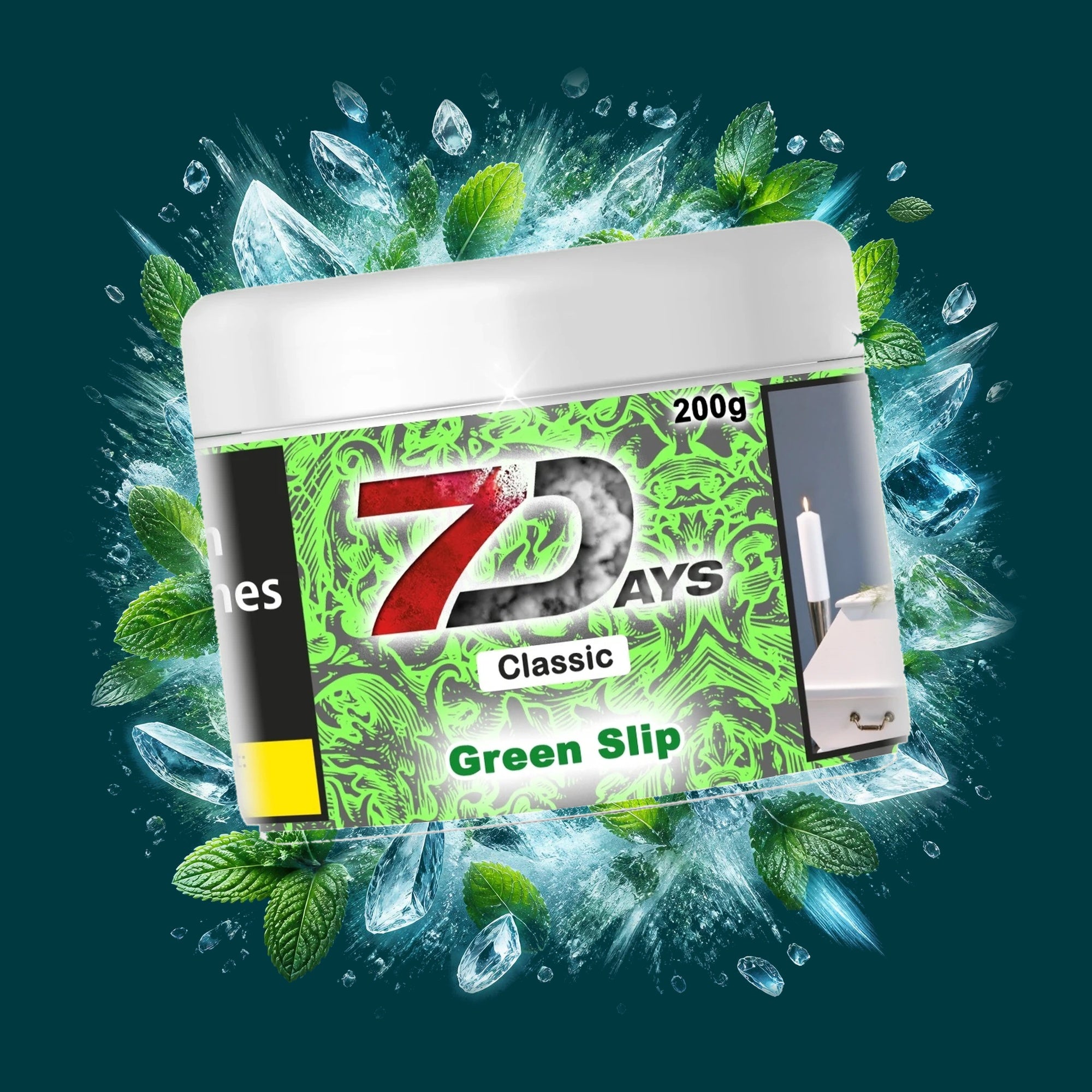 7days Shisha Tabak Green Slip 200g – Kühl, Minze, Pfefferminze