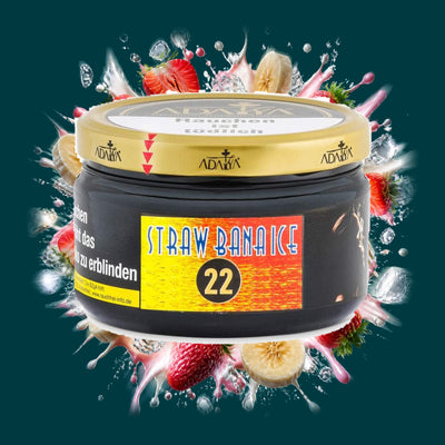 Adalya Shisha Tabak Straw Banana Ice 200g – Banane, Eis, Erdbeer, Frisch, Fruchtig, Kühl