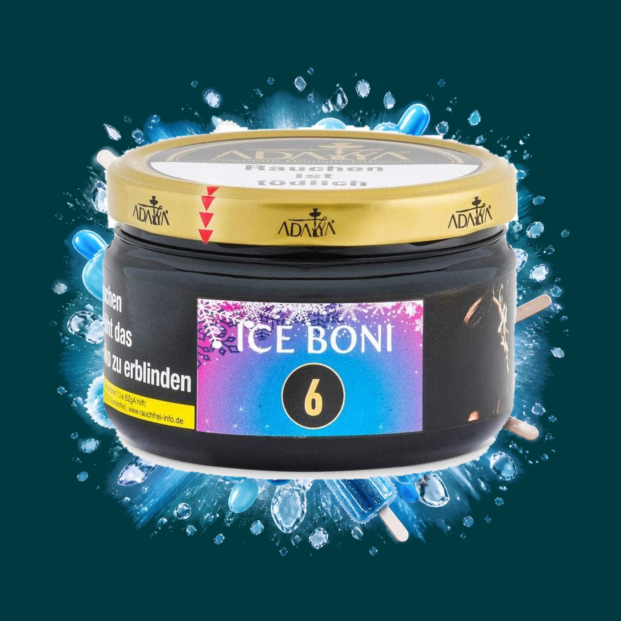 Adalya Shisha Tabak Ice Boni 200g – Eisbonbon, Frisch, Kühl, Menthol, Süß