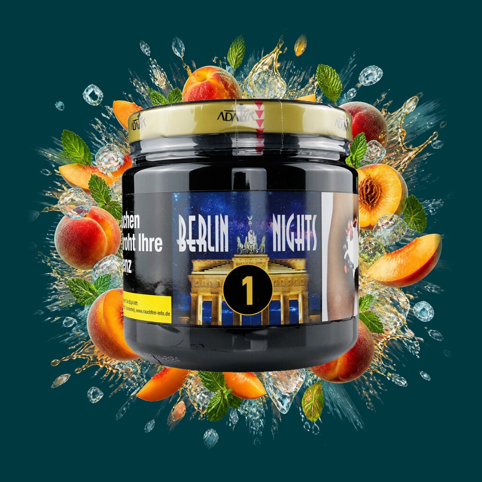 Adalya Tabak Berlin Nights 1kg – Pfirsich, Minze, Frisch, Kühl, Fruchtig, Süß