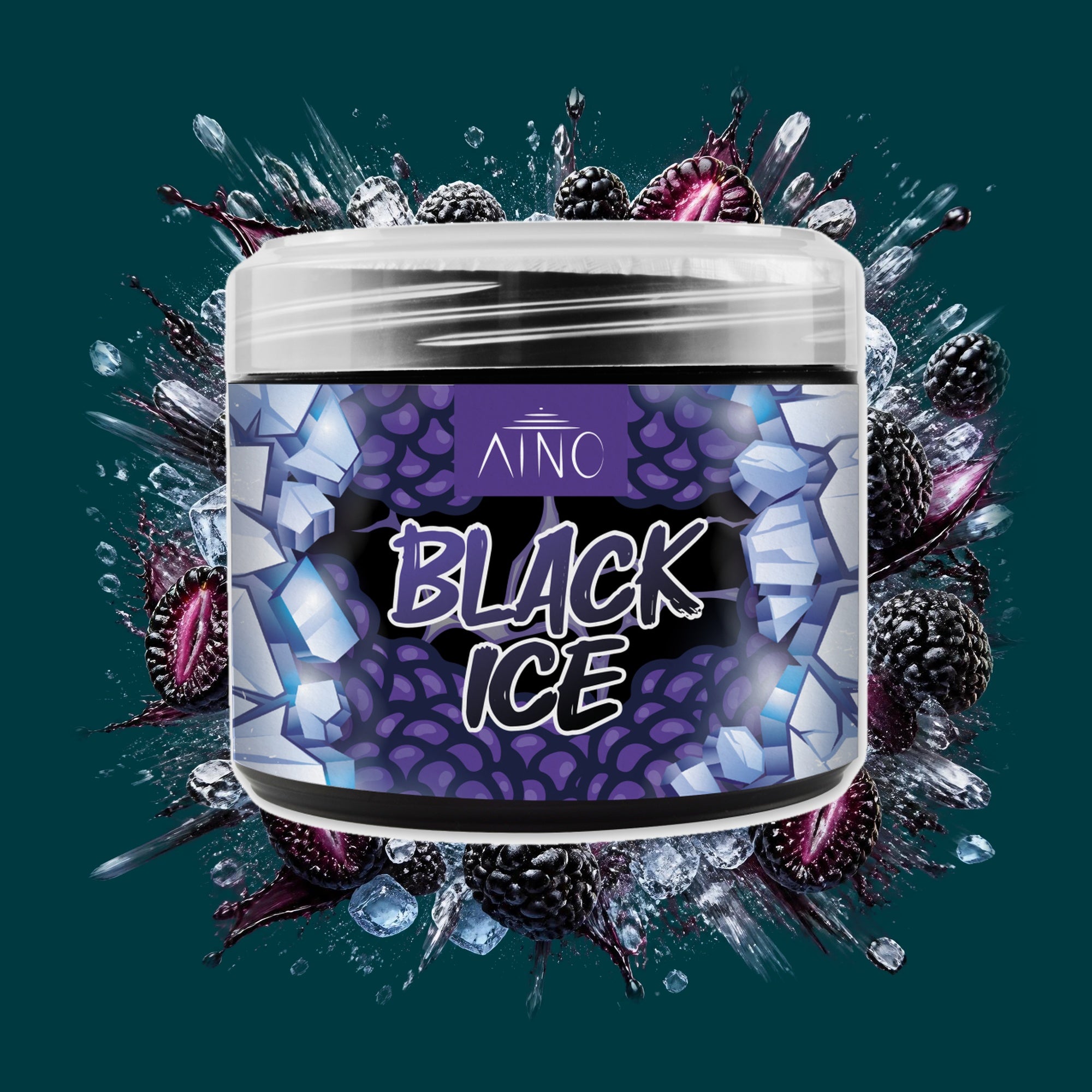 AINO Shisha Tabak Black Ice 200g – Brombeere, Frisch, Fruchtig, Ice, Kühl