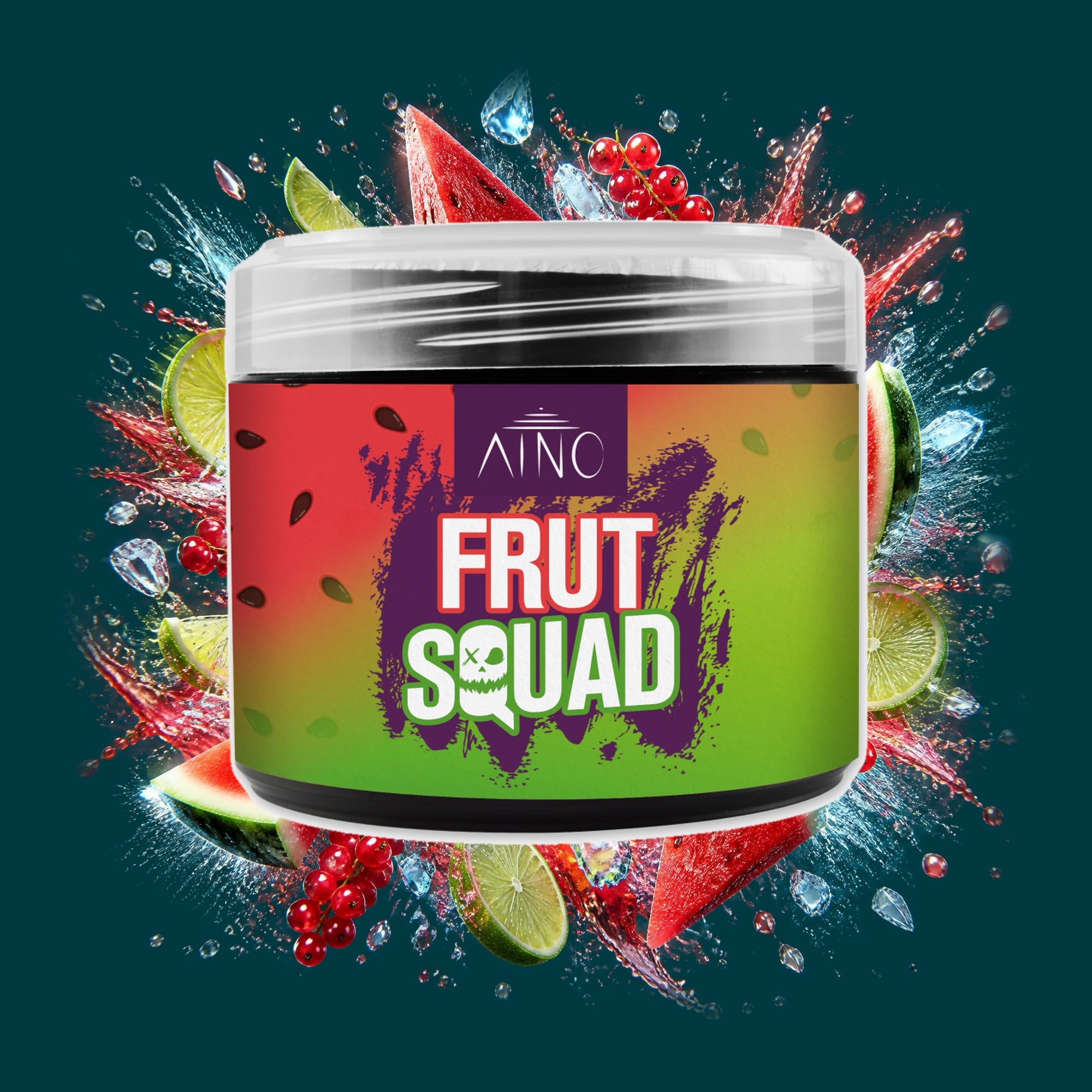 AINO Shisha Tabak Frut Squad 200g – Frisch, Fruchtig, Ice, Johannisbeere, Kühl, Limette, Wassermelone