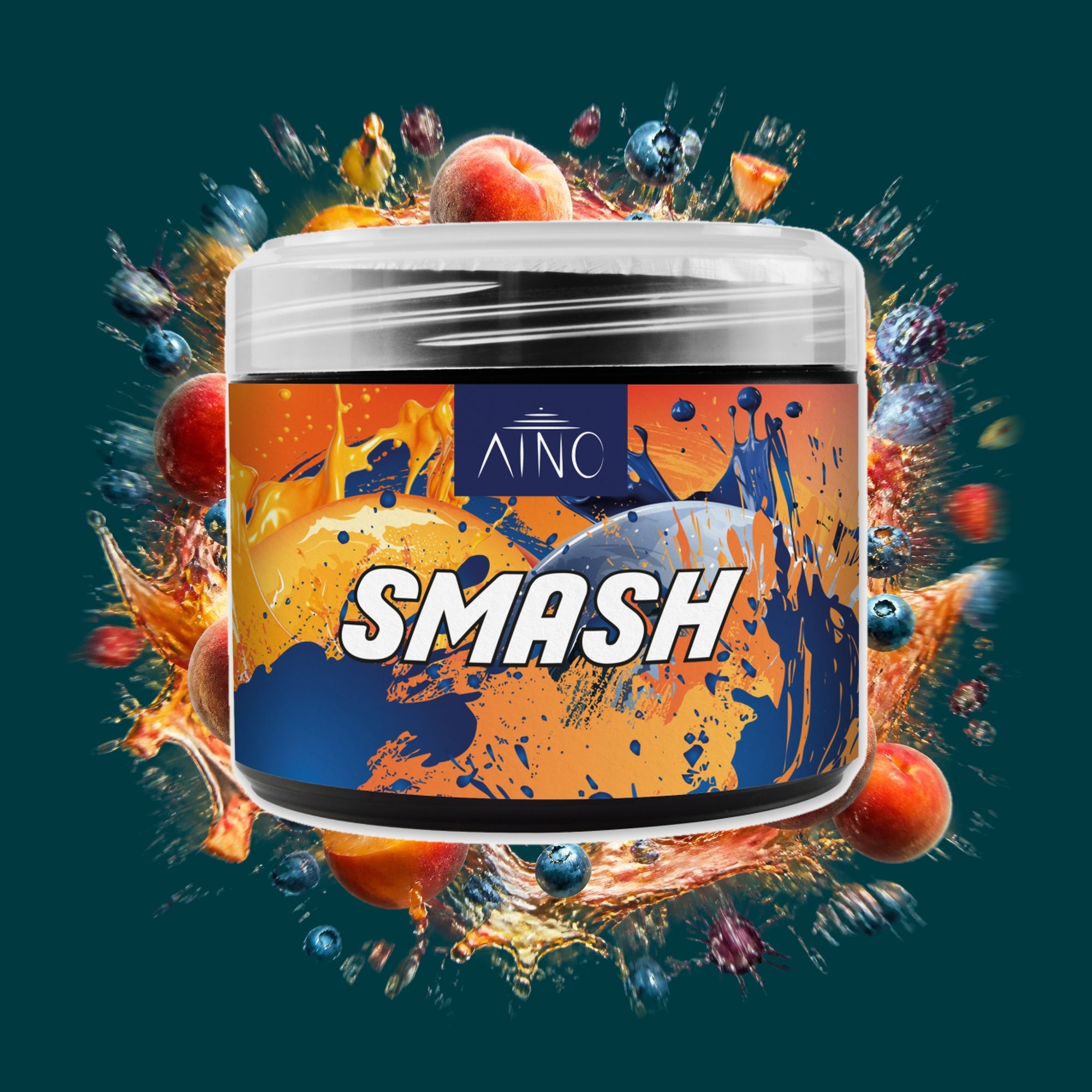 AINO Shisha Tabak Smash 200g – Pfirsich, Blaubeere, Fruchtig, Süß