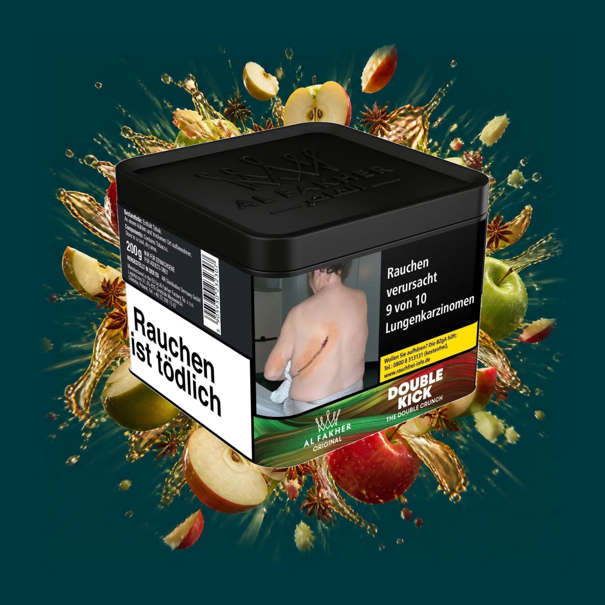 Al Fakher Shisha Tabak Double Kick 200g – Doppelapfel, Anis