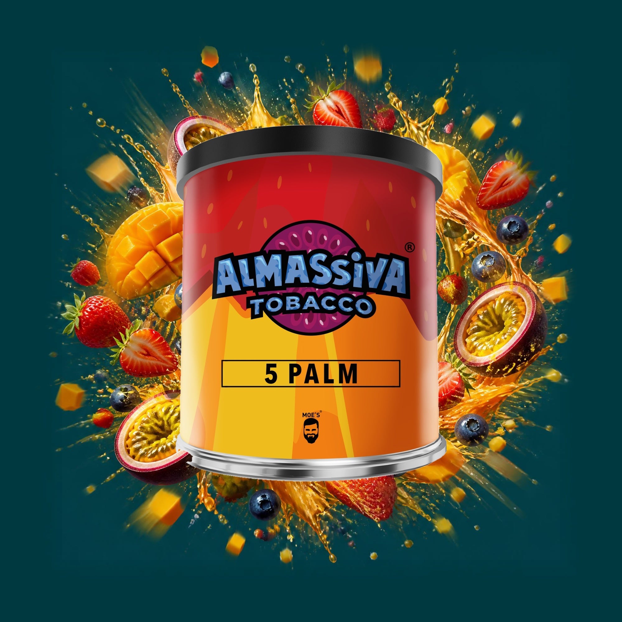 Almassiva Shisha Tabak 5 Palm 200g – Mango, Maracuja, Erdbeere, Blaubeere