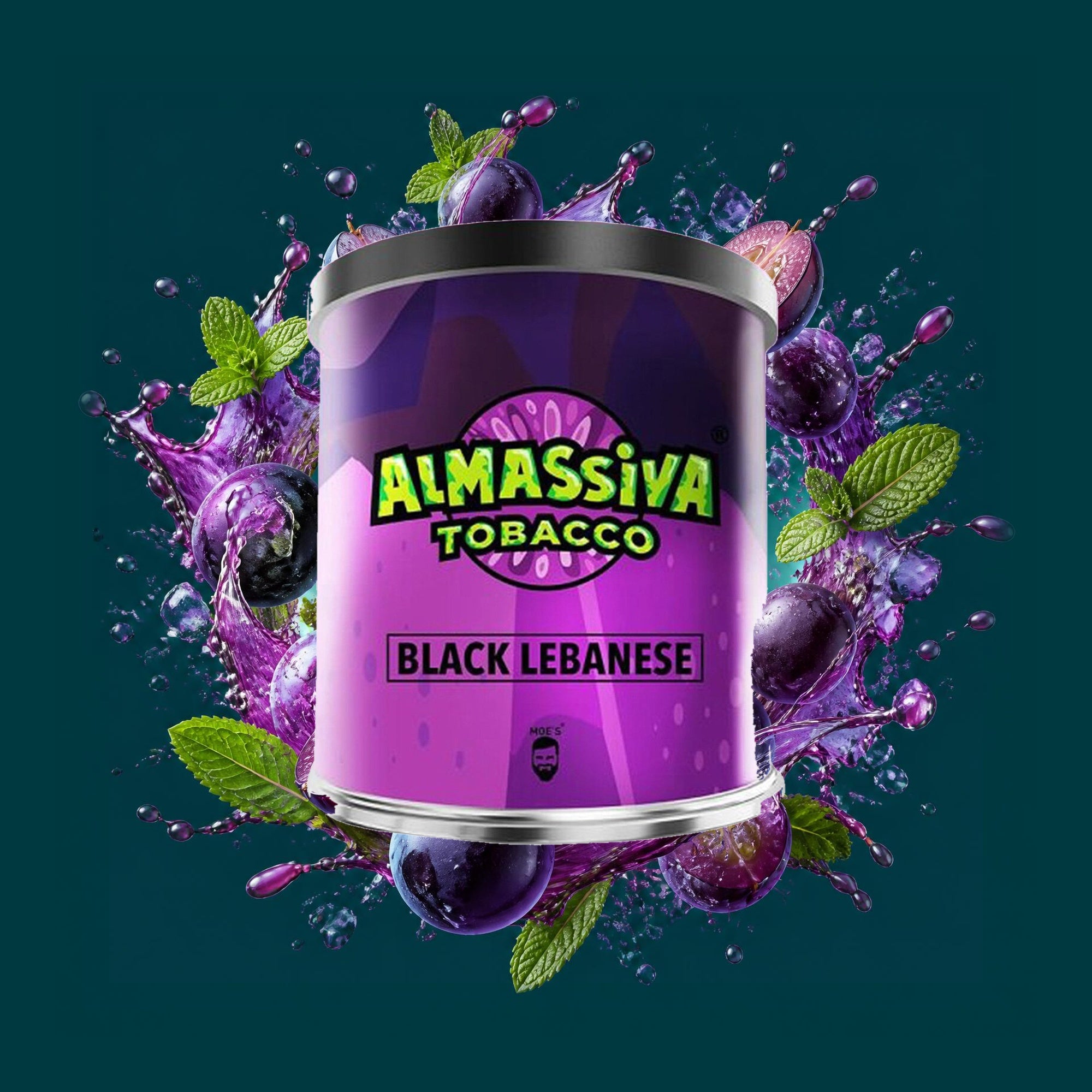 Almassiva Shisha Tabak Black Lebanese 200g – Traube, Minze