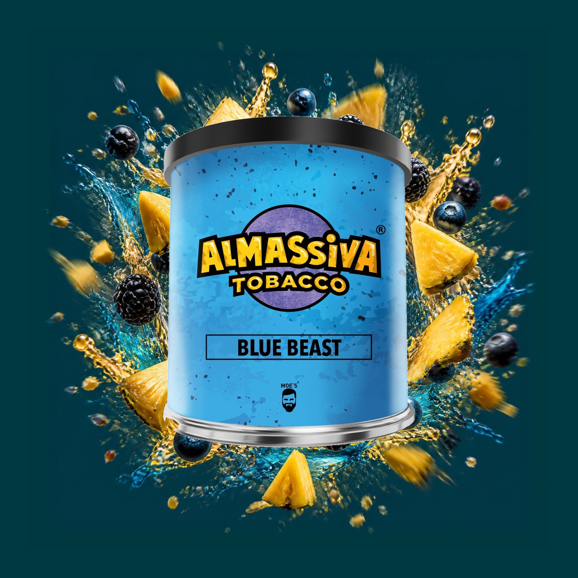 Almassiva Shisha Tabak Blue Beast 200g – Ananas, Blaubeere, Brombeere