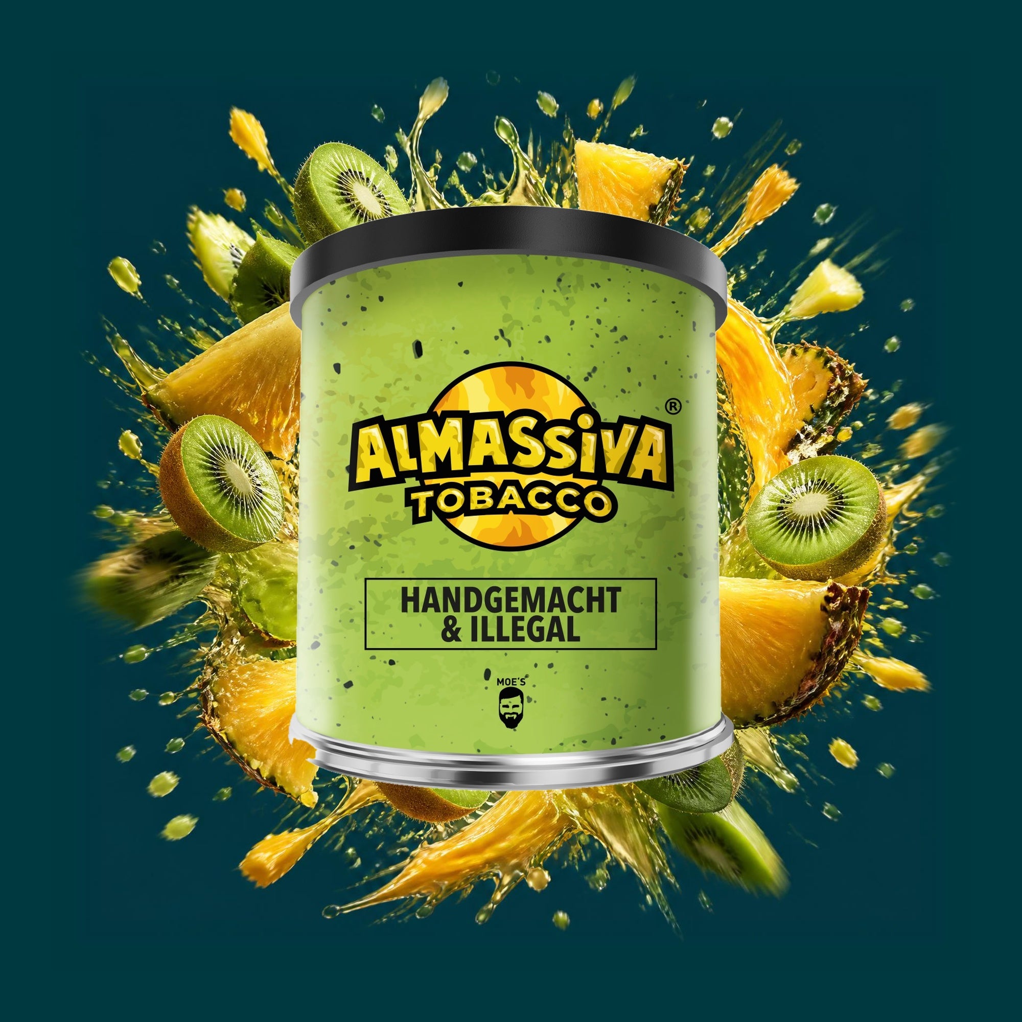 Almassiva Shisha Tabak Handgemacht & Illegal 200g – Ananas, Kiwi