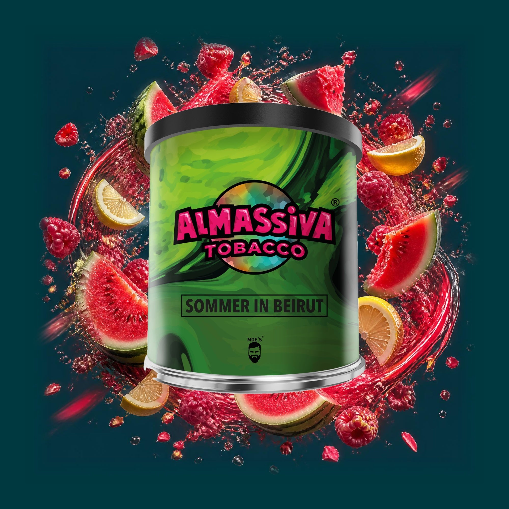 Almassiva Shisha Tabak Sommer in Beirut 200g – Wassermelone, Himbeere, Zitrone