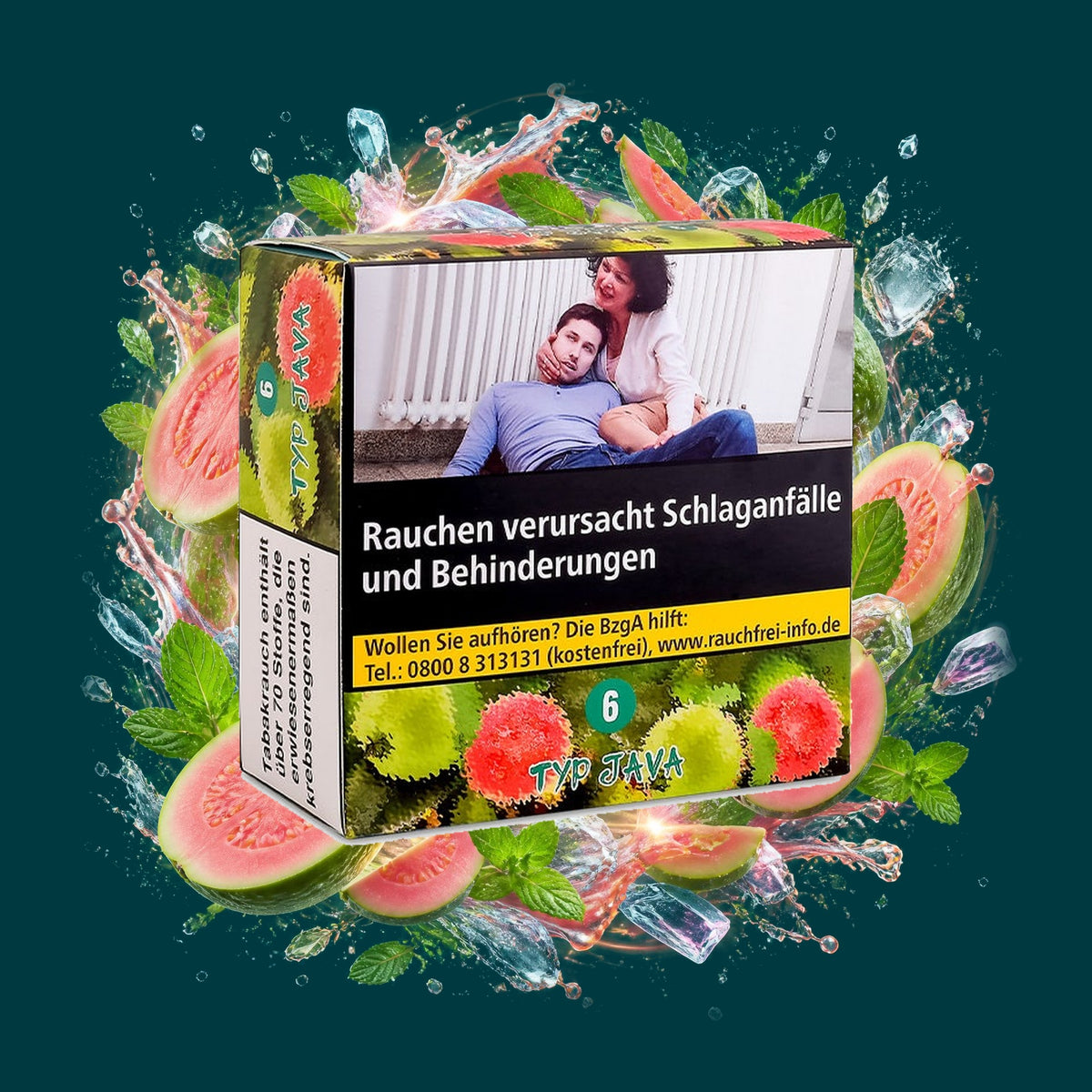 Aqua Mentha Shisha Tabak Typ Java 200g – Guave, Menthol, Frisch