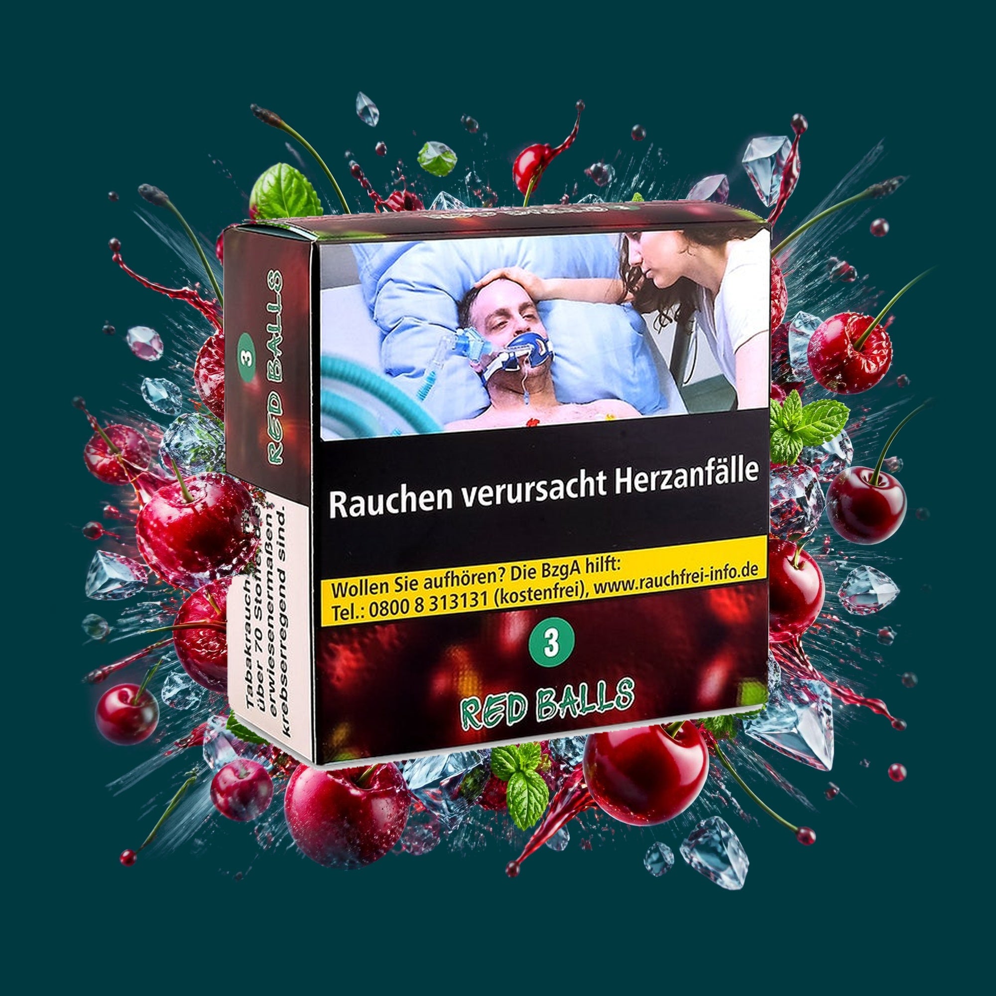 Aqua Mentha Shisha Tabak Red Balls 200g – Kirsche, Menthol