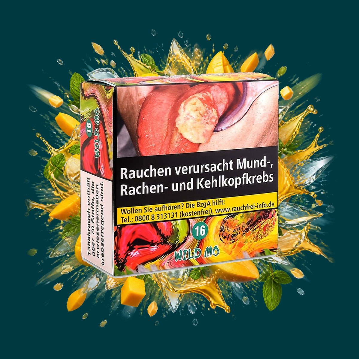 Aqua Mentha Shisha Tabak Wild Mo 200g – Mango, Menthol, Frisch