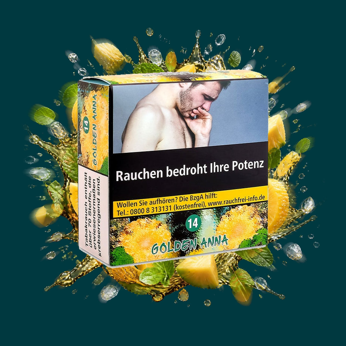 Aqua Mentha Shisha Tabak Golden Anna 200g – Ananas, Exotisch, Frisch, Fruchtig, Menthol