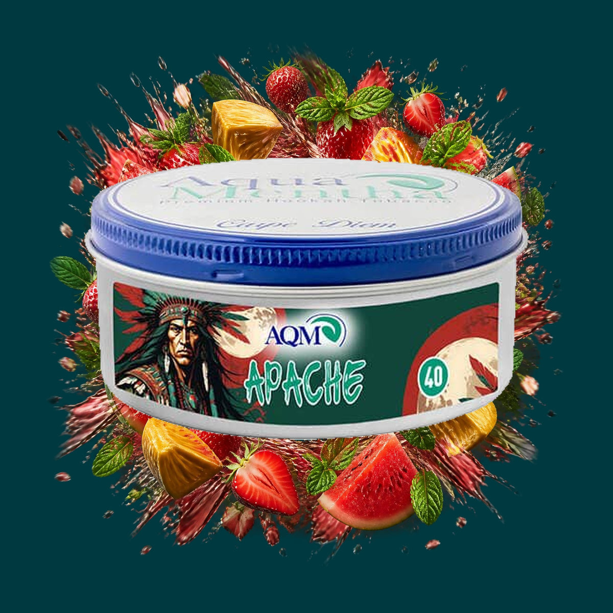 Aqua Mentha Shisha Tabak Apache 200g – Wassermelone, Erdbeer, Menthol, Frisch