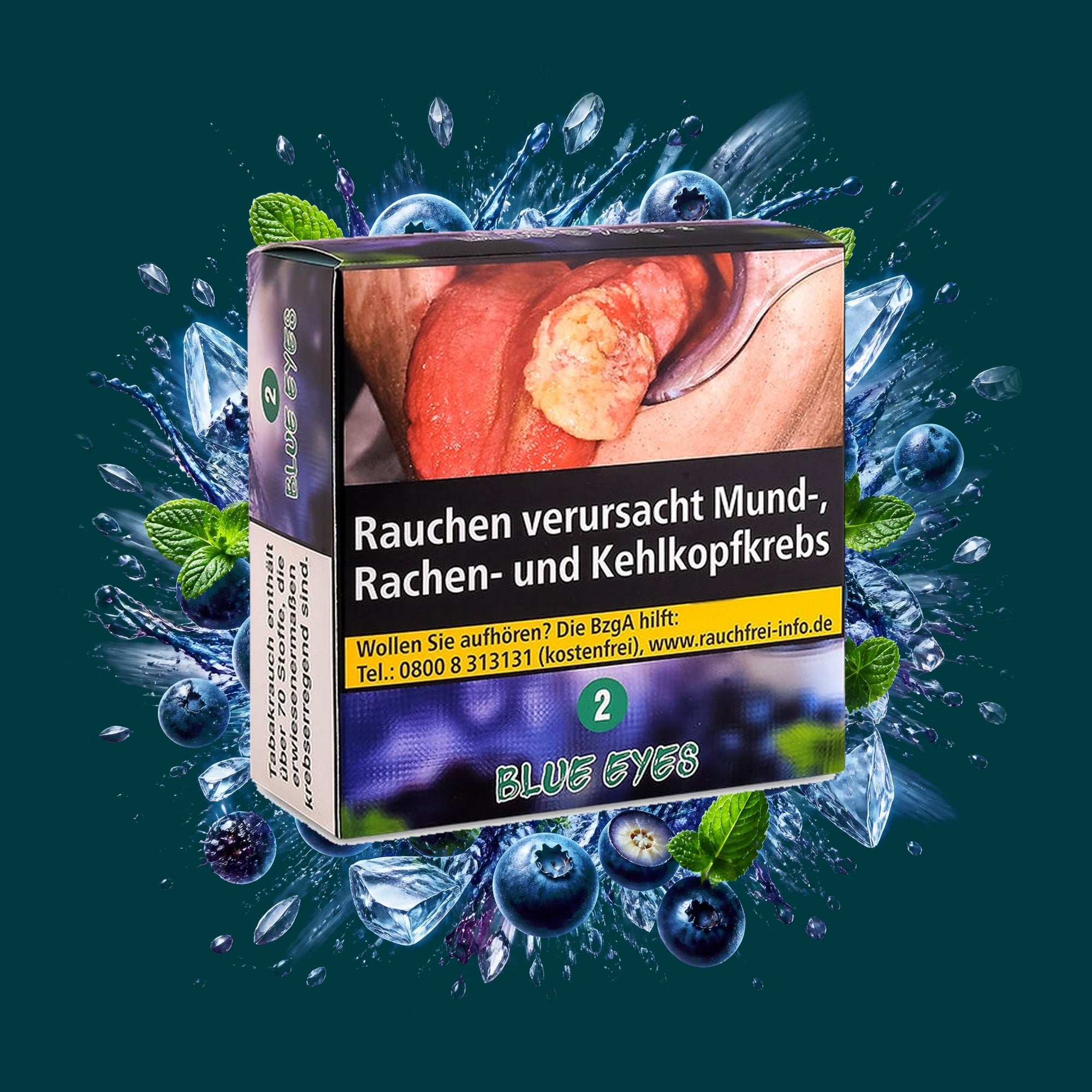 Aqua Mentha Shisha Tabak Blue Eyes 200g – Beeren, Blaubeere, Frisch, Fruchtig, Menthol