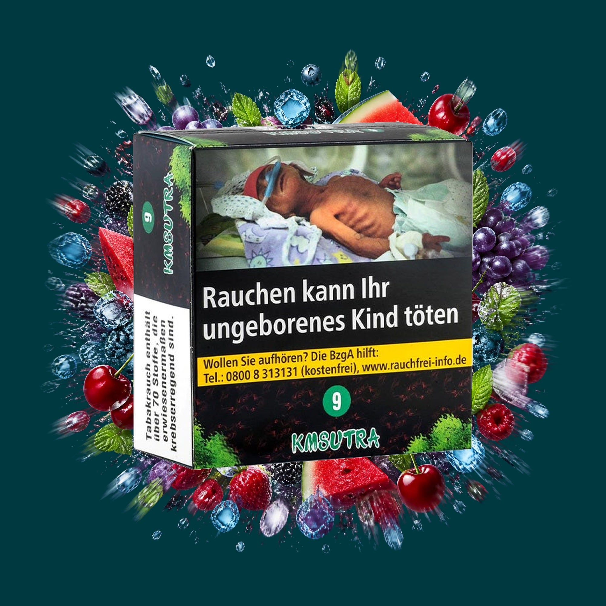 Aqua Mentha Shisha Tabak Kmsutra 200g – Minze, Traube, Beerenmix, Wassermelone, Kirsche, Menthol, Frisch