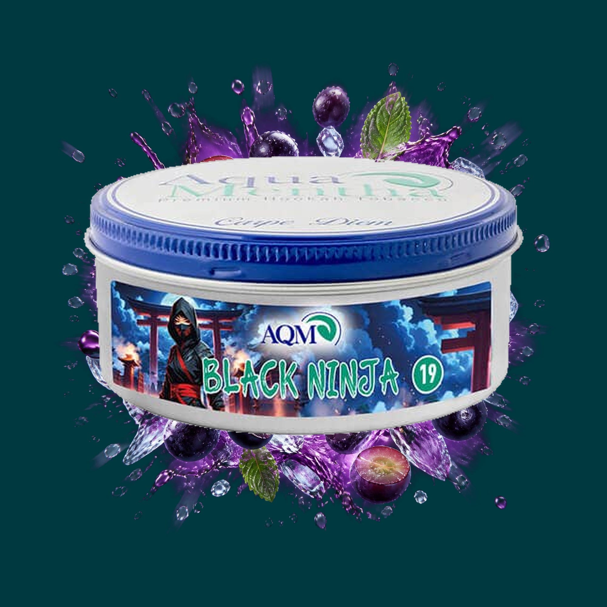 Aqua Mentha Shisha Tabak Black Ninja 200g – Traube, Menthol, Frisch