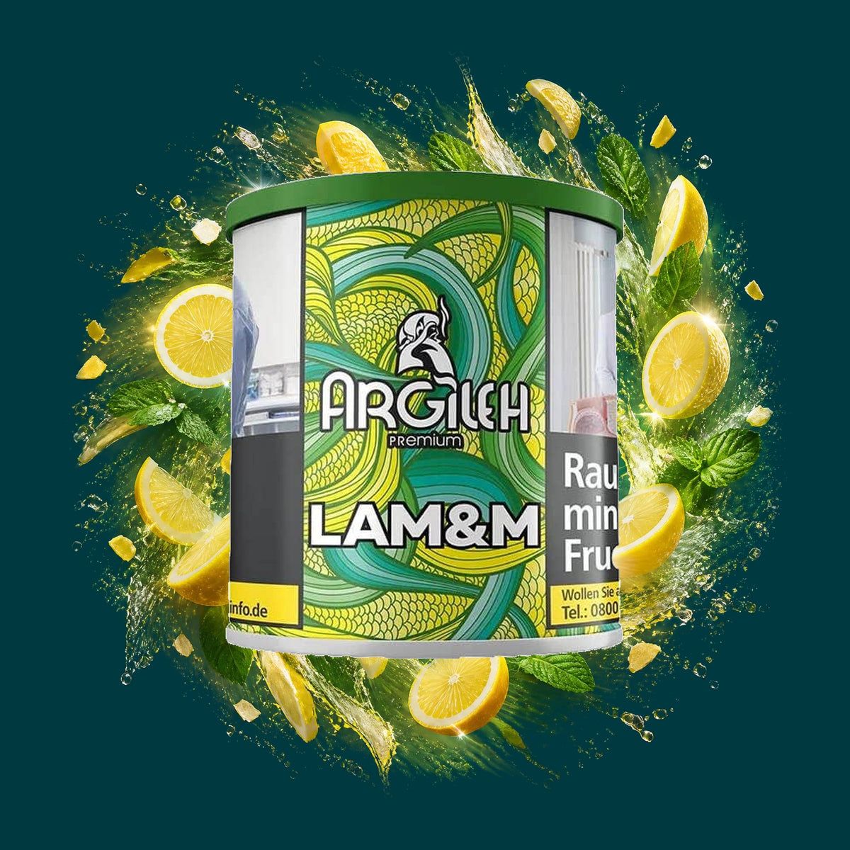 Argileh Shisha Tabak Lam&M 200g – Citrus, Frisch, Kühl, Mint, Minze, Zitrone