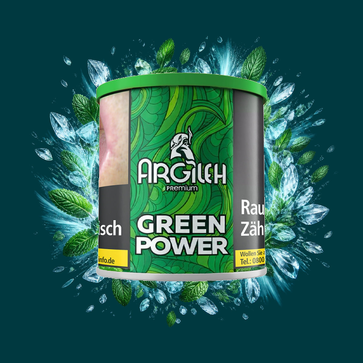 Argileh Shisha Tabak Green Power 200g – Frisch, Kühl, Mint, Minze