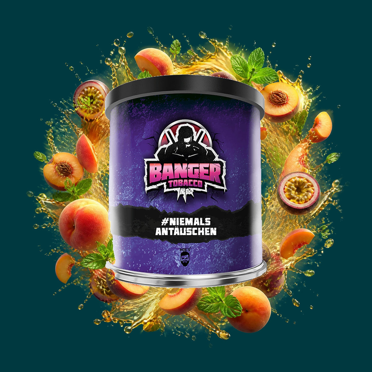 Banger Tabak Niemals Antäuschen 200g – Pfirsich, Maracuja, Minze