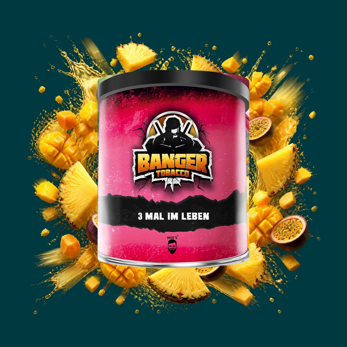 Banger Shisha Tabak 3 Mal im Leben 200g – Ananas, Exotisch, Fruchtig, Mango, Passionsfrucht, Süß, Tropisch