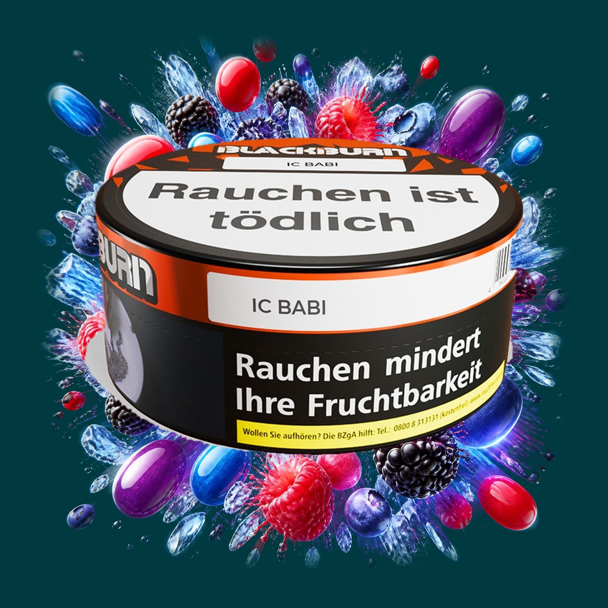Blackburn Shisha Tabak Ic Babi 100g – Bonbon, Beerenmix, Süß, Fruchtig, Kühl