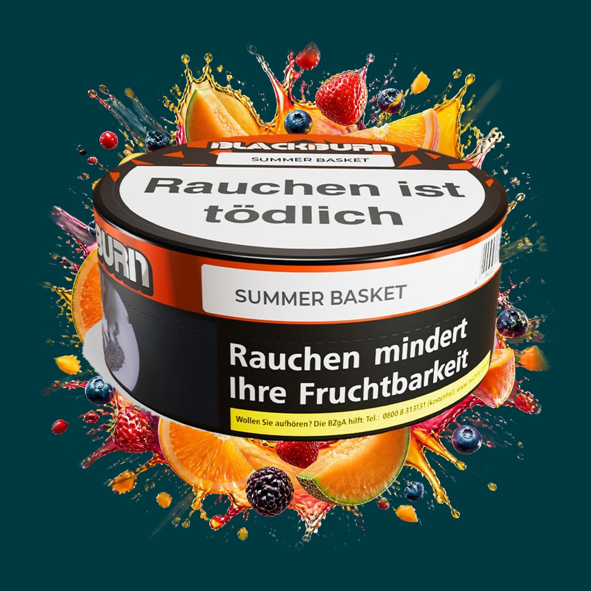 Blackburn Shisha Tabak Summer Basket 100g – Melone, Orange, Beerenmix, Fruchtig, Frisch, Süß