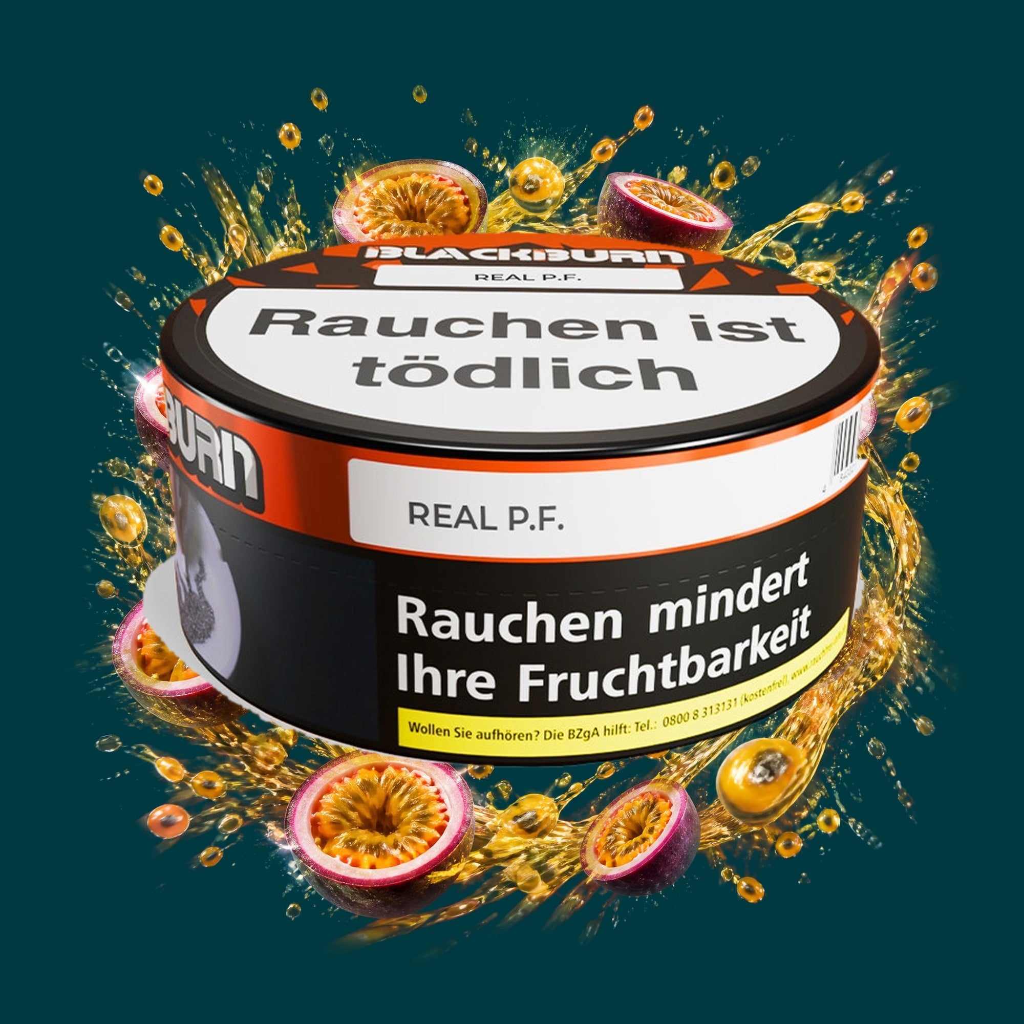 Blackburn Shisha Tabak Real P F 100g – Exotisch, Fruchtig, Passionsfrucht, Tropisch