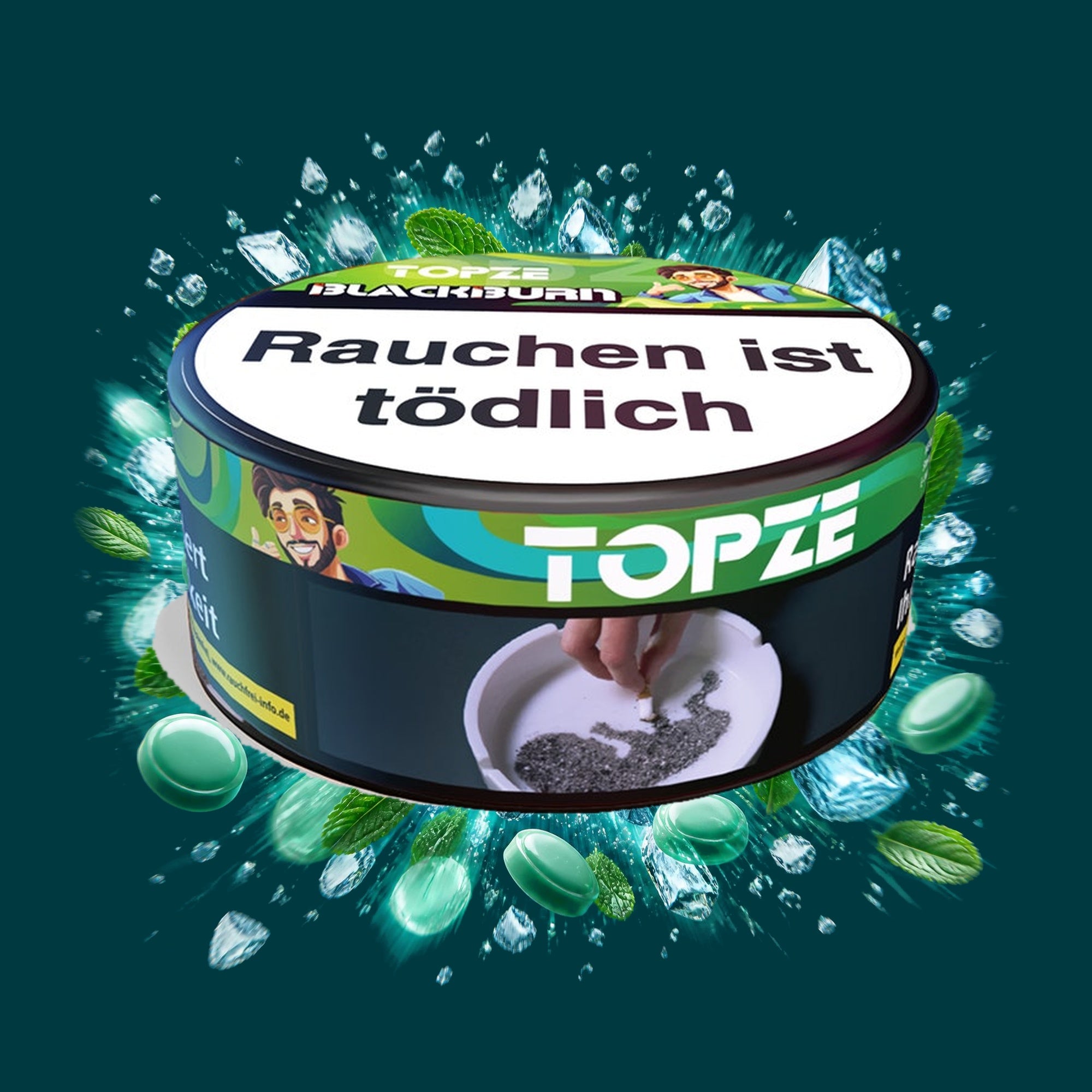 Blackburn Shisha Tabak Topze 100g – Bonbon, Minze, Gewürz, Süß, Frisch