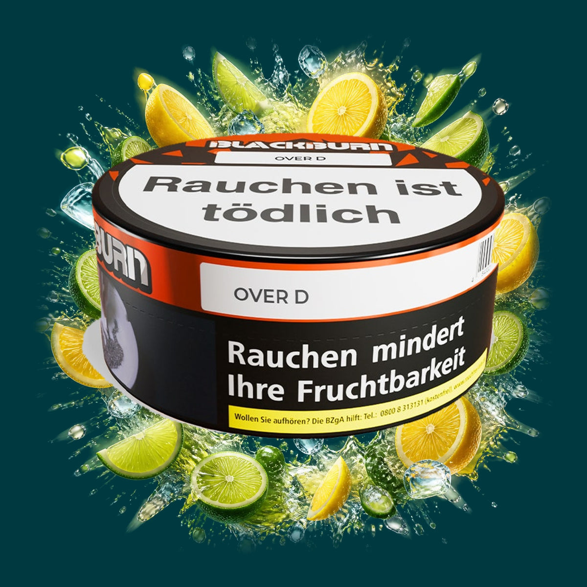 Blackburn Shisha Tabak Over D 100g – Citrus, Frisch, Limette, Sauer, Zitrone