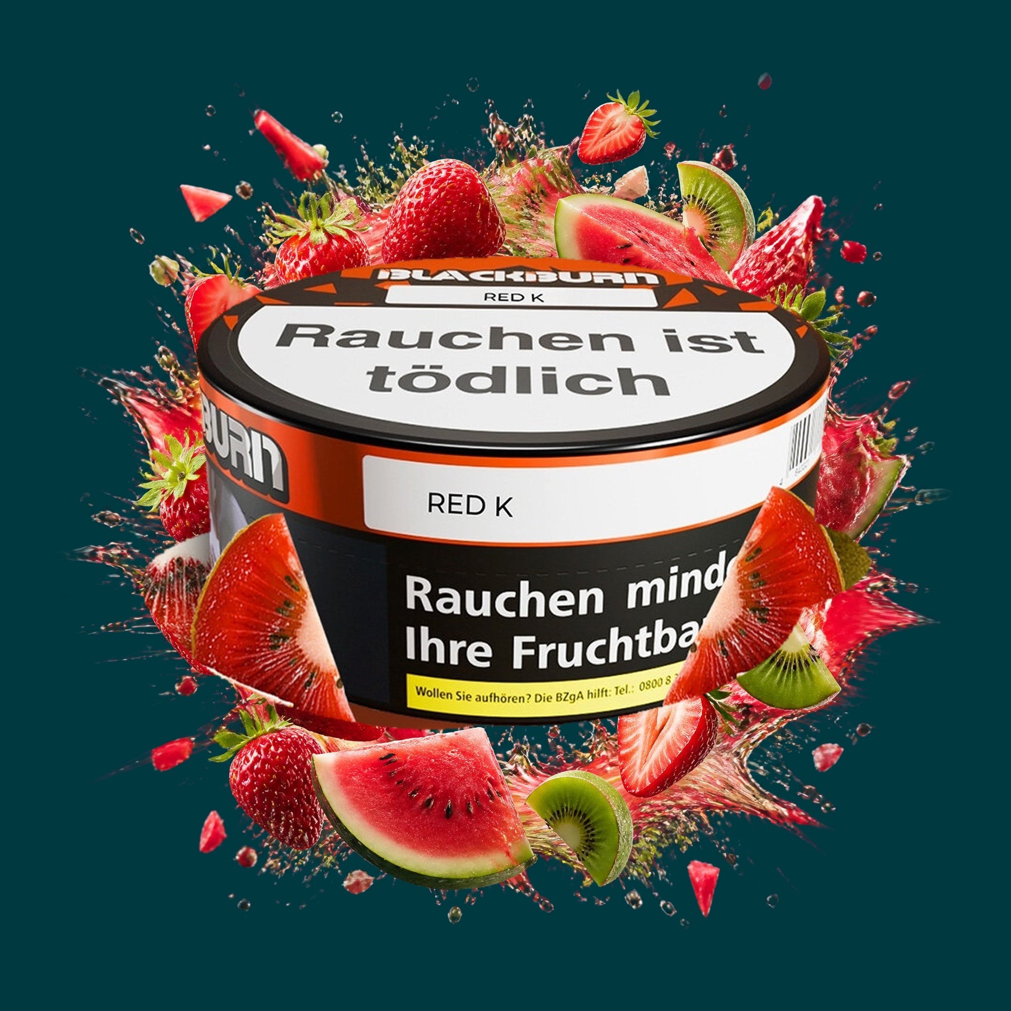 Blackburn Tabak Red K 100g – Erdbeer, Kiwi, Wassermelone, Fruchtig, Frisch, Süß