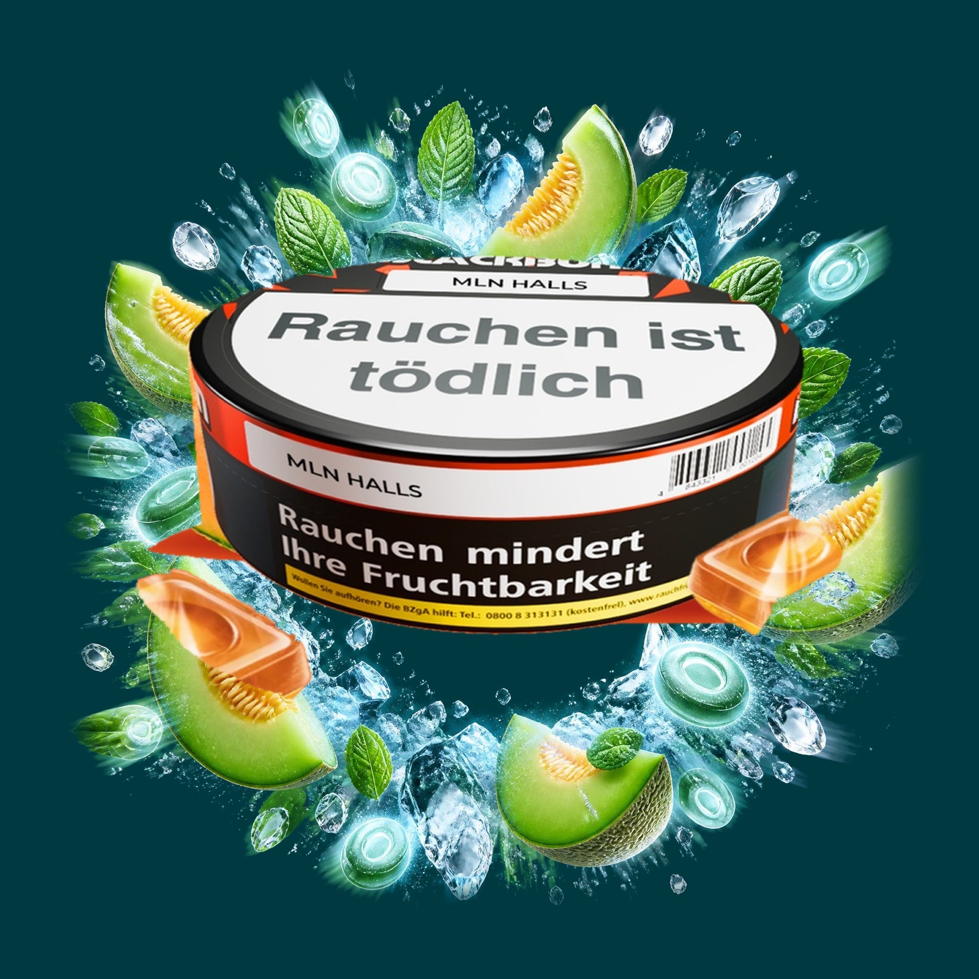 Blackburn Tabak Mln Halls 100g – Melone, Menthol, Kühl