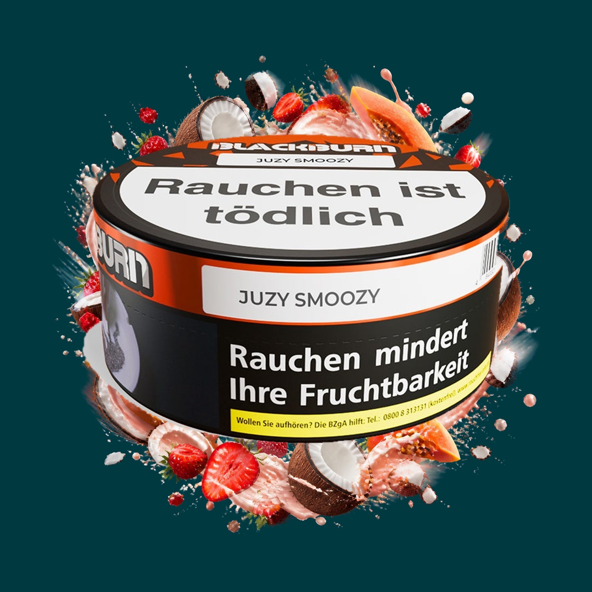 Blackburn Shisha Tabak Juzy Smoozy 100g – Kokos, Papaya, Erdbeer, Fruchtig, Tropisch