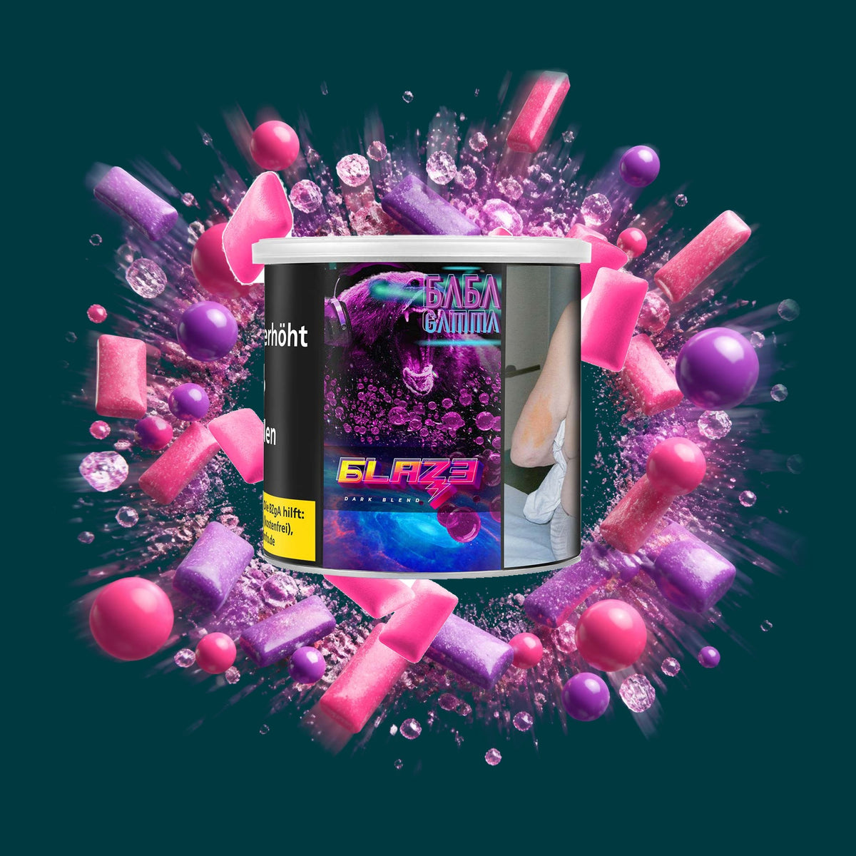 Blaze Shisha Tabak Baba Gamma 200g – Kaugummi, Süß